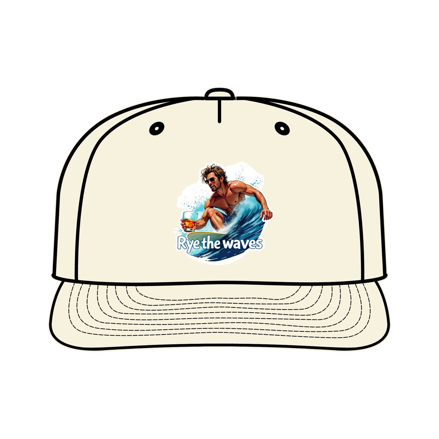 “Rye The Waves” Whiskey Surf Cap Model 1