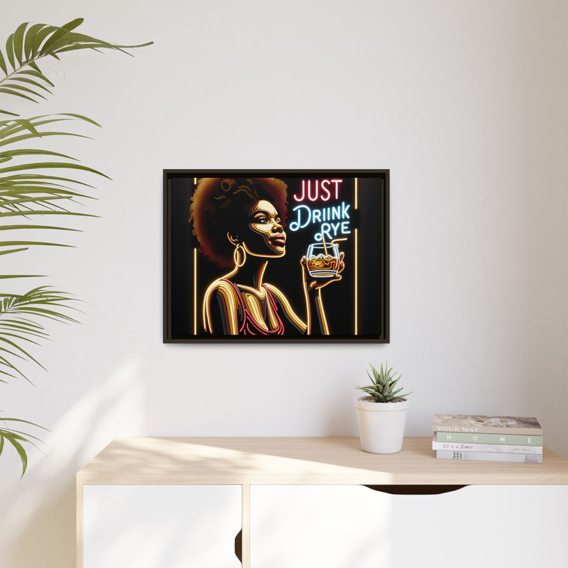 "Just Drink Rye" Framed Canvas Wrap — Whiskey Wall Art - view 46