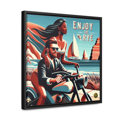 “Enjoy The Rye” Whiskey Art Canvas & Frame Included