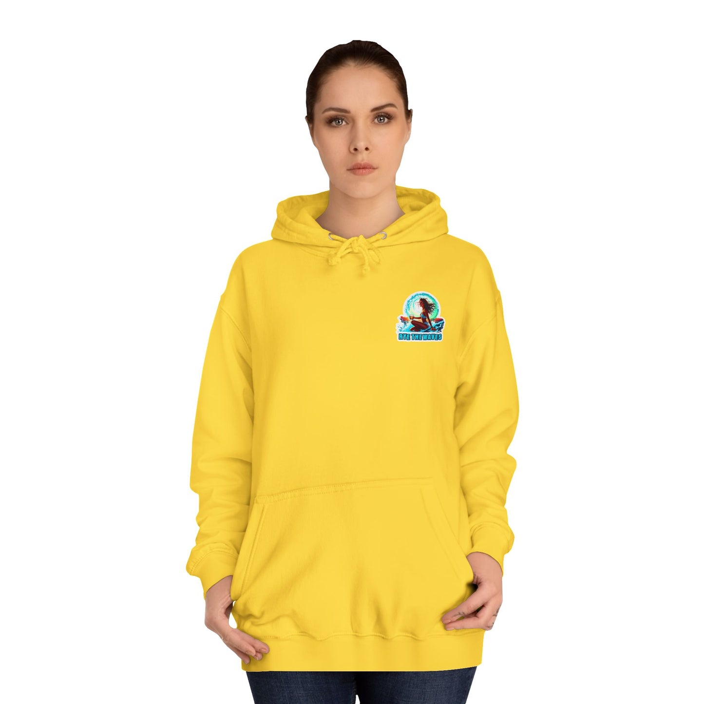 “Rye the Waves” Unisex College Hoodie - Whiskey 4