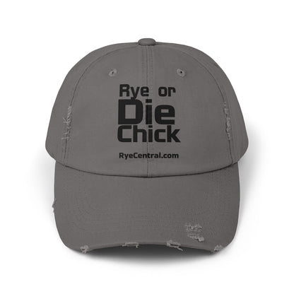 “Rye or Die Chick” Distressed Whiskey Cap
