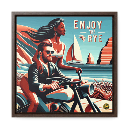 “Enjoy The Rye” Whiskey Art Canvas & Frame Included