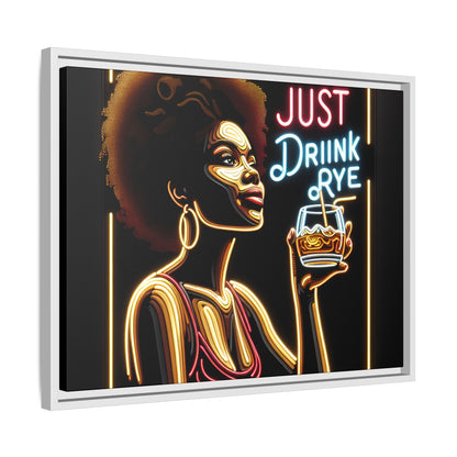 "Just Drink Rye" Framed Canvas Wrap — Whiskey Wall Art - view 48