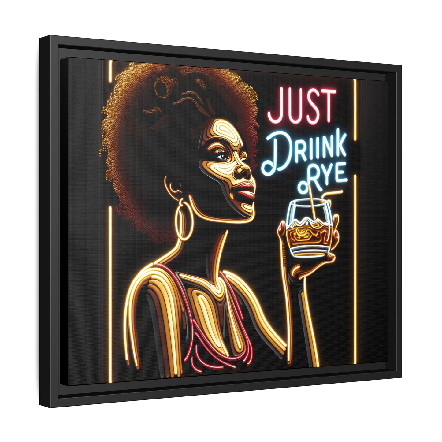"Just Drink Rye" Framed Canvas Wrap — Whiskey Wall Art - view 42