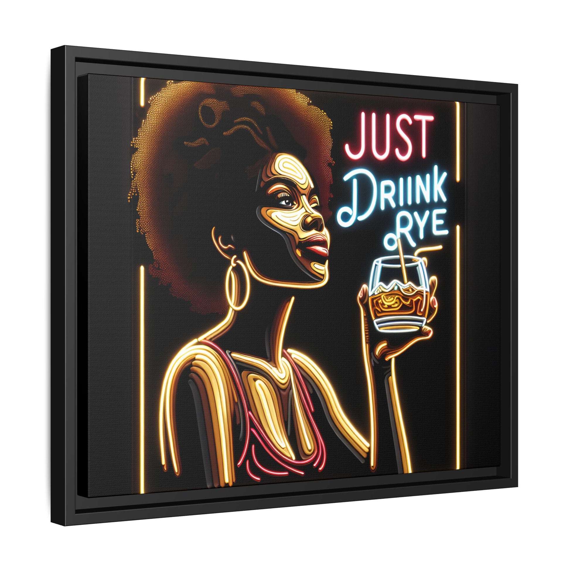 "Just Drink Rye" Framed Canvas Wrap — Whiskey Wall Art - view 42