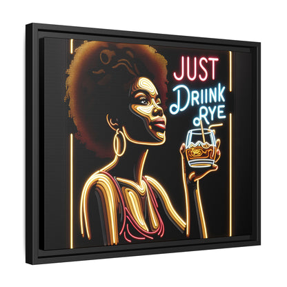 "Just Drink Rye" Framed Canvas Wrap — Whiskey Wall Art - view 42