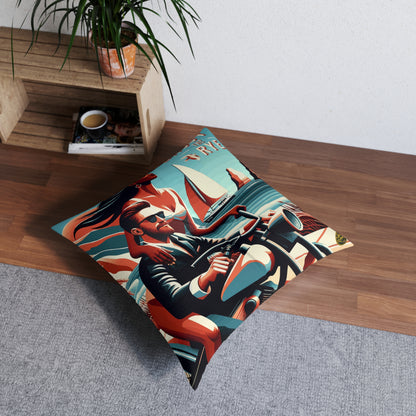 “Enjoy The Rye” Whiskey Tufted Floor Pillow