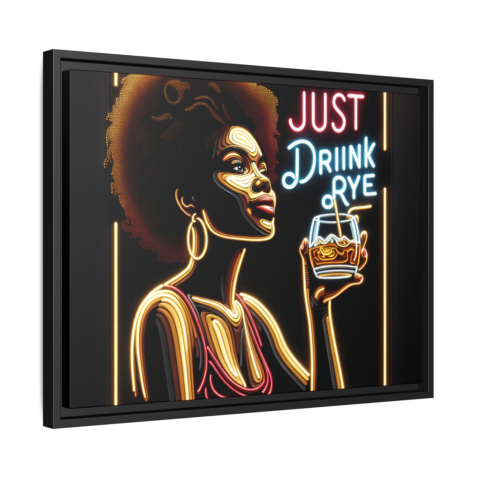 "Just Drink Rye" Framed Canvas Wrap — Whiskey Wall Art - view 51