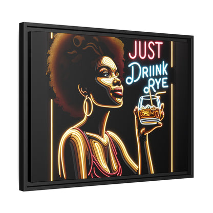 "Just Drink Rye" Framed Canvas Wrap — Whiskey Wall Art - view 51