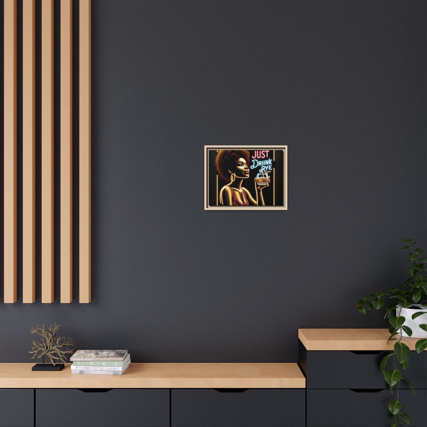 "Just Drink Rye" Framed Canvas Wrap — Whiskey Wall Art - view 71