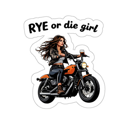 Whiskey Bike Sticker "Rye or Die Girl"