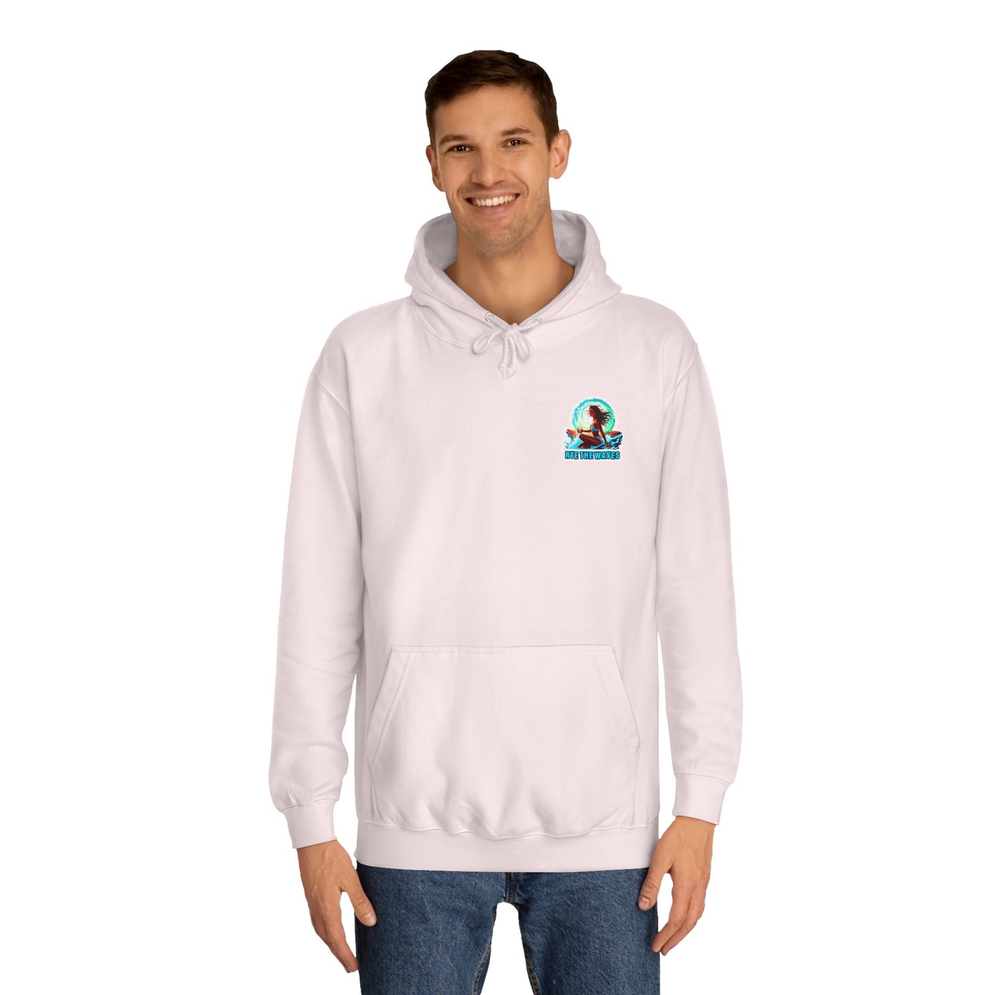 “Rye the Waves” Unisex College Hoodie - Whiskey 4