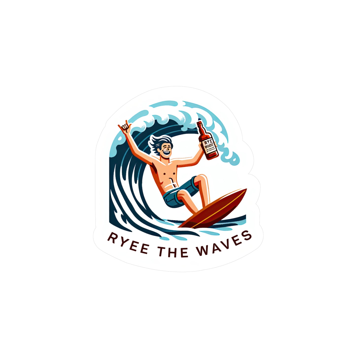 “Rye The Waves” Vinyl Whiskey Decal