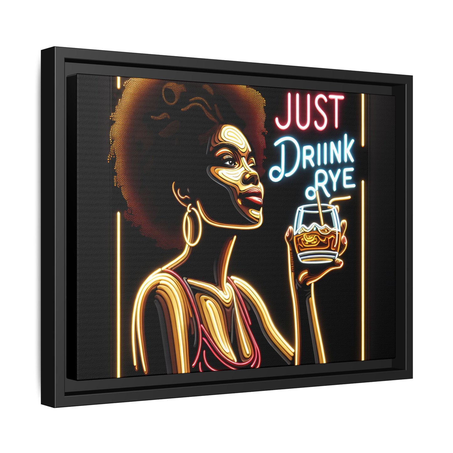 "Just Drink Rye" Framed Canvas Wrap — Whiskey Wall Art - view 75