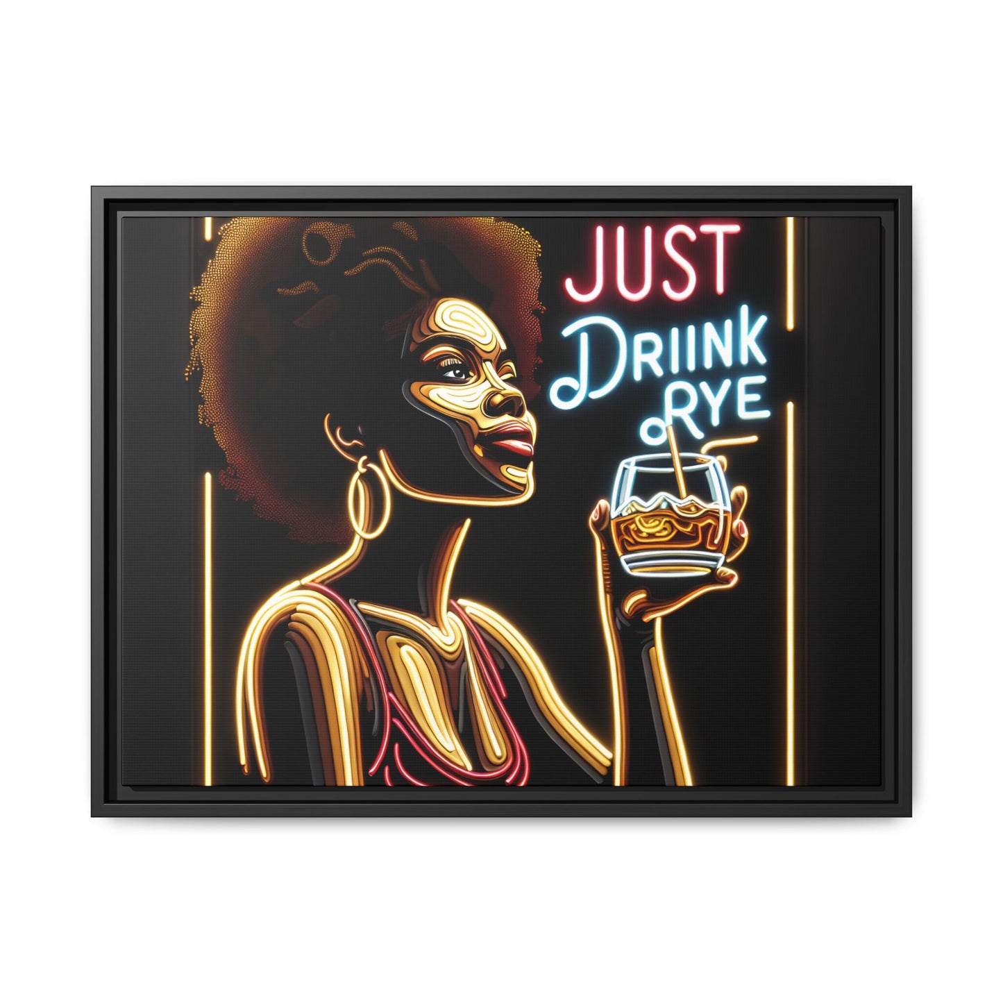 "Just Drink Rye" Framed Canvas Wrap — Whiskey Wall Art - view 11