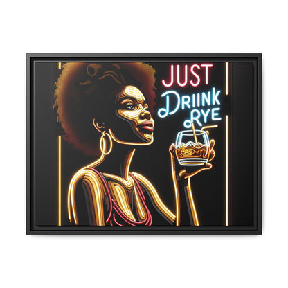 "Just Drink Rye" Framed Canvas Wrap — Whiskey Wall Art - view 11