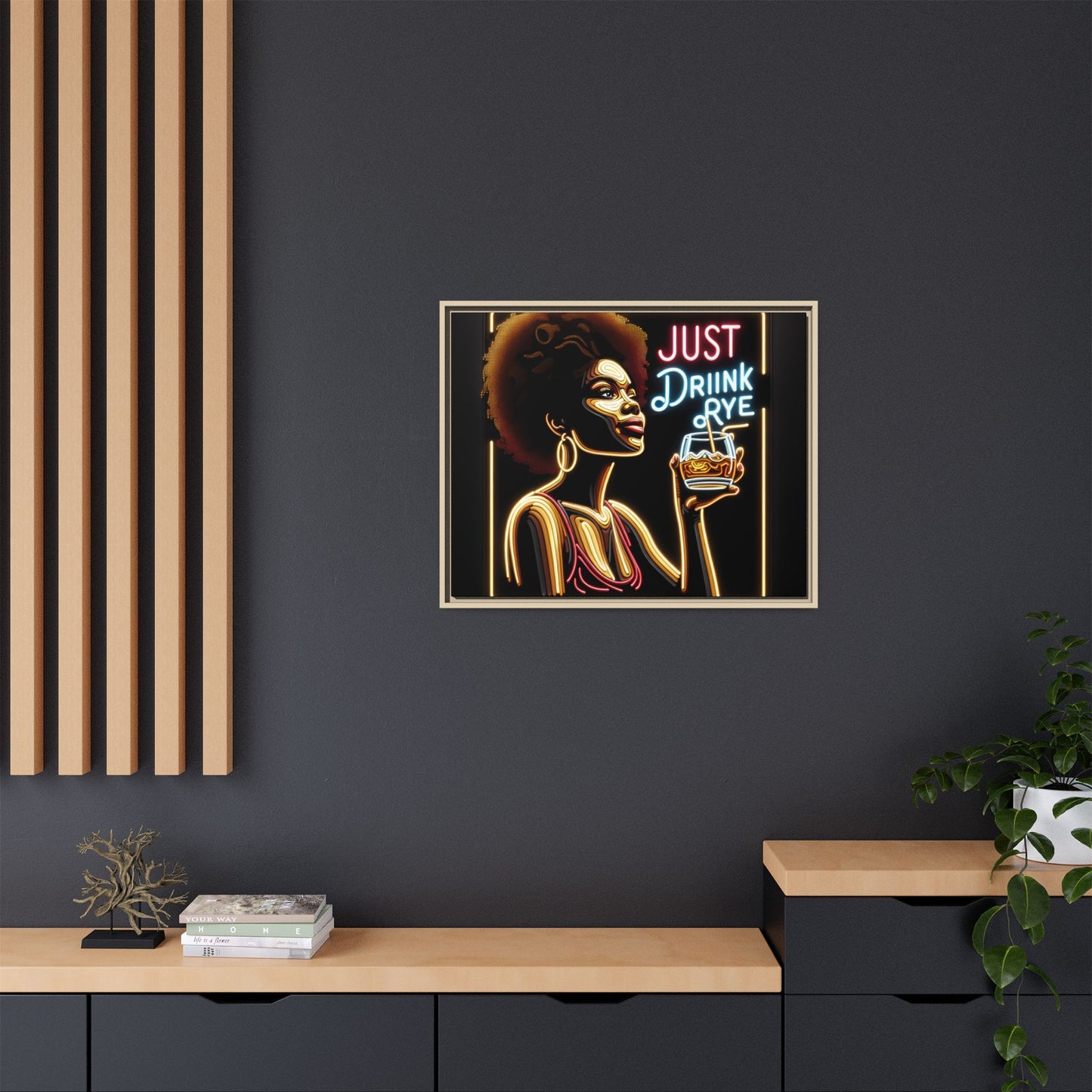 "Just Drink Rye" Framed Canvas Wrap — Whiskey Wall Art - view 62