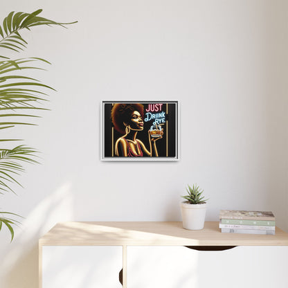 "Just Drink Rye" Framed Canvas Wrap — Whiskey Wall Art - view 73
