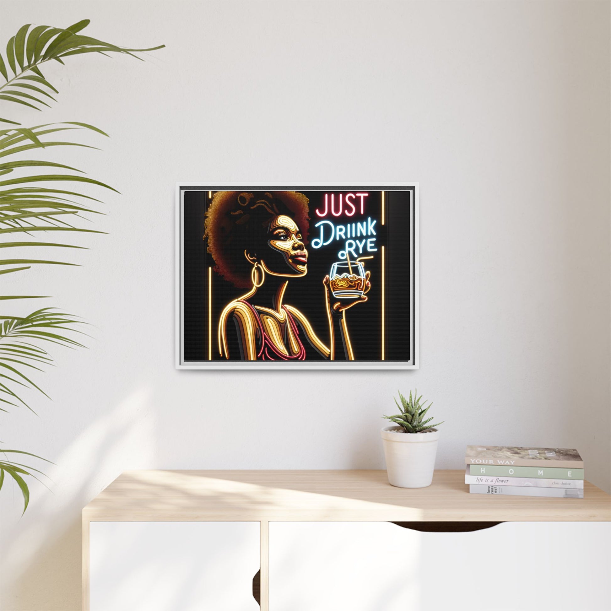 "Just Drink Rye" Framed Canvas Wrap — Whiskey Wall Art - view 49