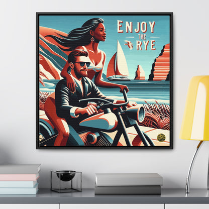 “Enjoy The Rye” Whiskey Art Canvas & Frame Included