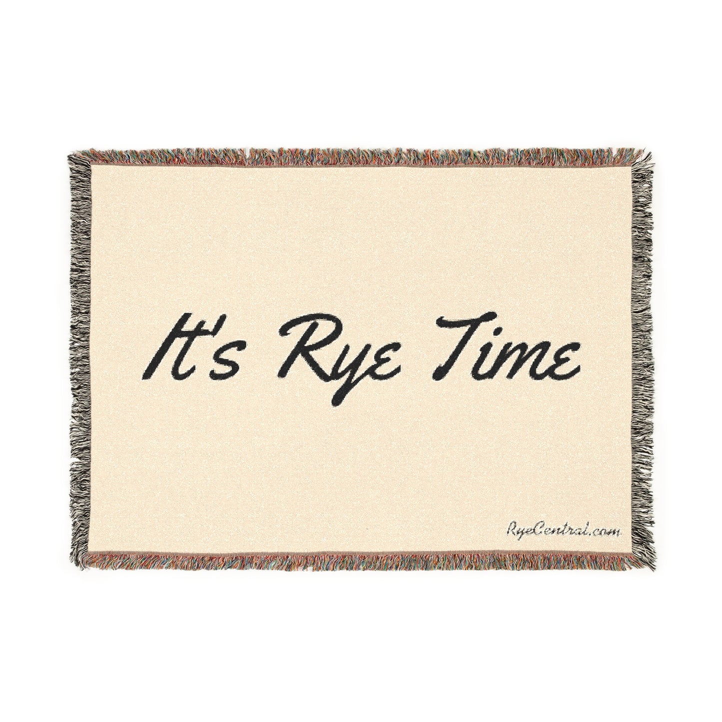 “It’s Rye Time” Woven Whiskey Blanket