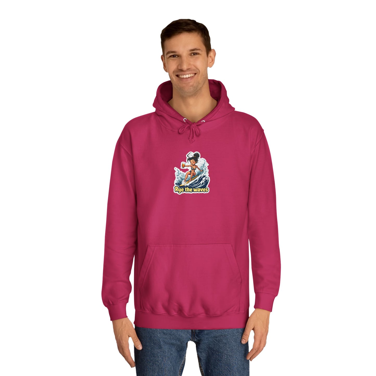 “Rye the Waves” Unisex Surf Whiskey Hoodie 2
