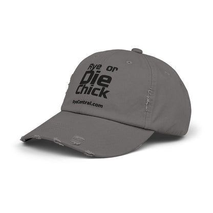 “Rye or Die Chick” Distressed Whiskey Cap