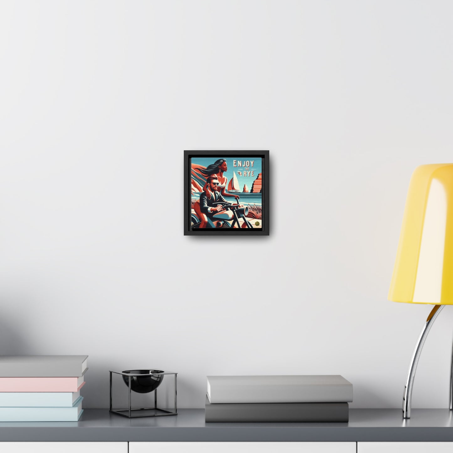 “Enjoy The Rye” Whiskey Art Canvas & Frame Included