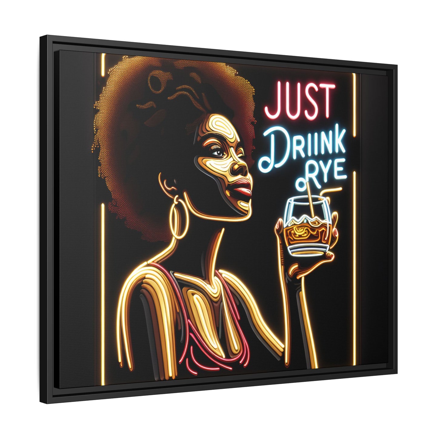"Just Drink Rye" Framed Canvas Wrap — Whiskey Wall Art - view 66