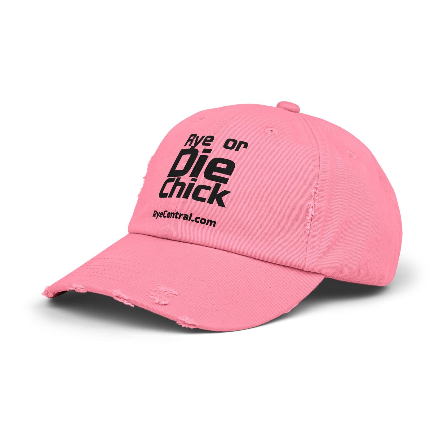 “Rye or Die Chick” Distressed Whiskey Cap
