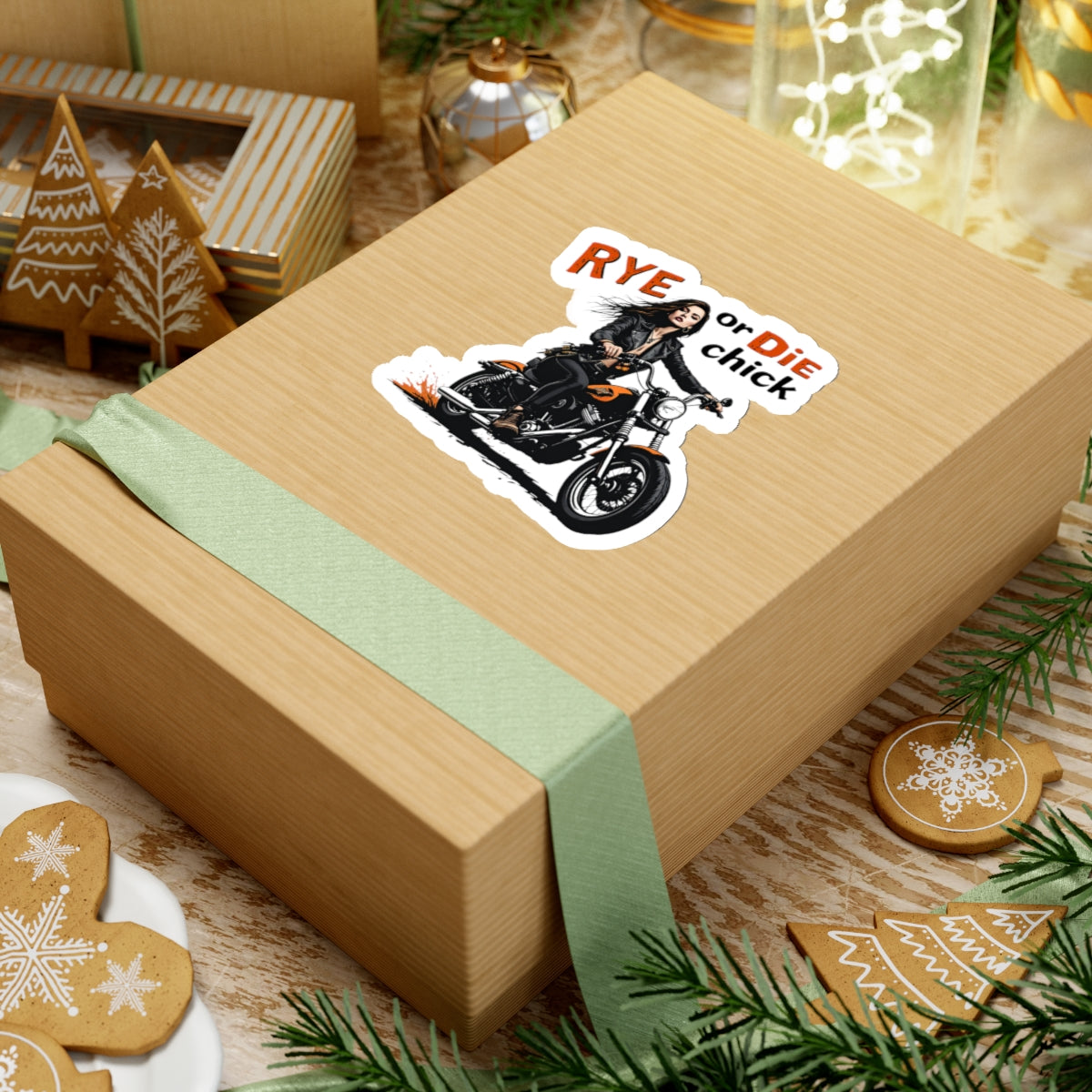 “Rye or Die Chick” Bike Whiskey Stickers