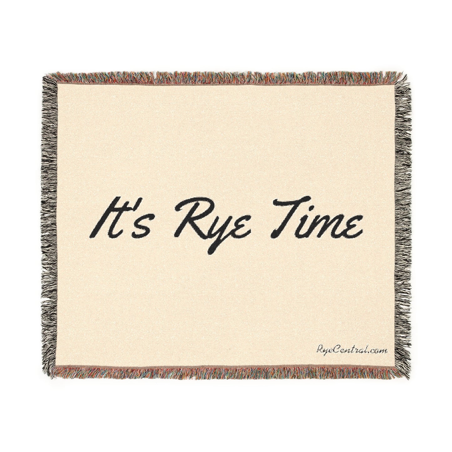 “It’s Rye Time” Woven Whiskey Blanket