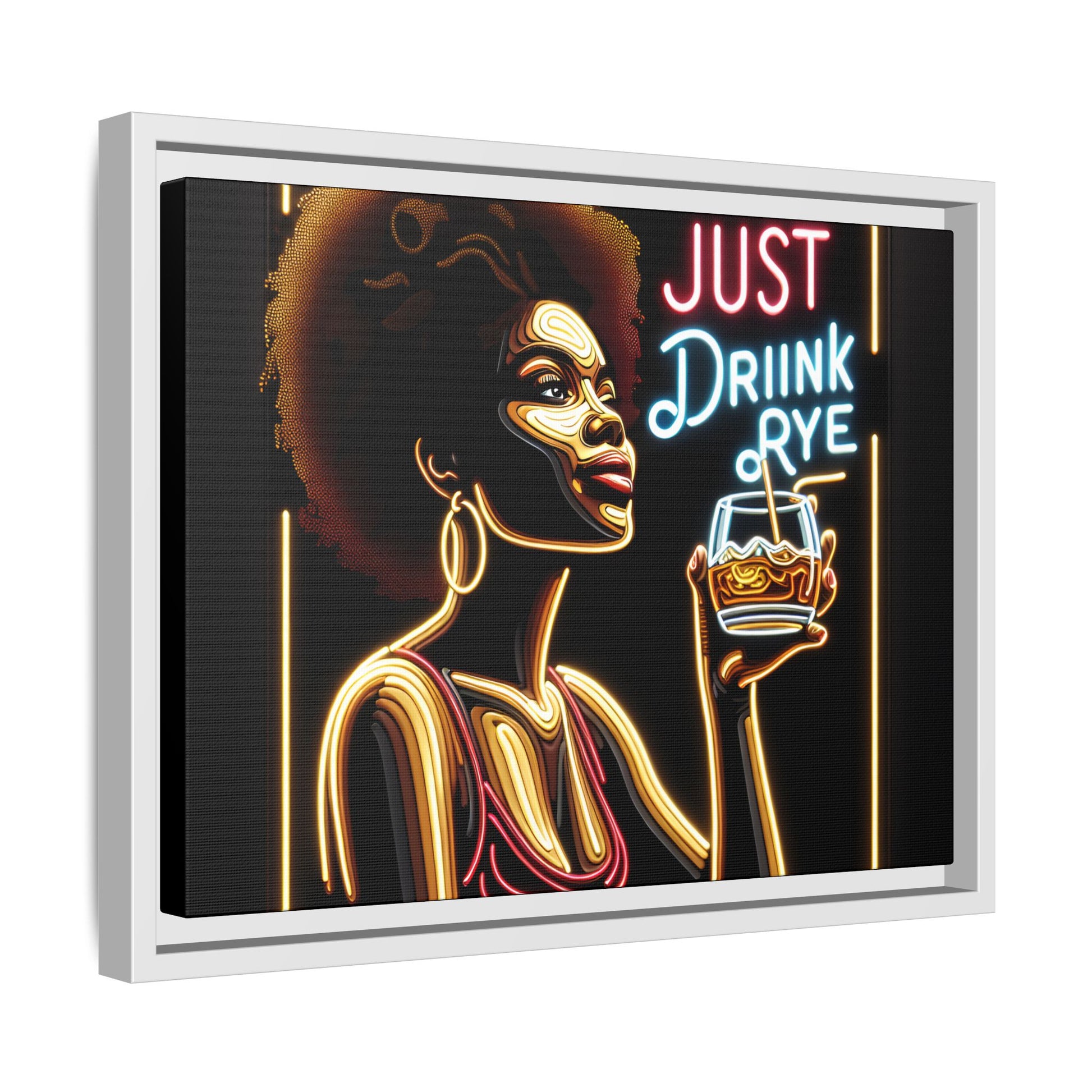 "Just Drink Rye" Framed Canvas Wrap — Whiskey Wall Art - view 72