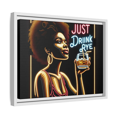 "Just Drink Rye" Framed Canvas Wrap — Whiskey Wall Art - view 72