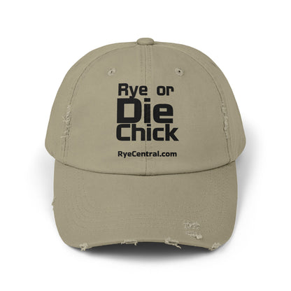 “Rye or Die Chick” Distressed Whiskey Cap
