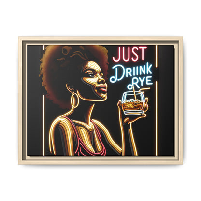 "Just Drink Rye" Framed Canvas Wrap — Whiskey Wall Art - view 17