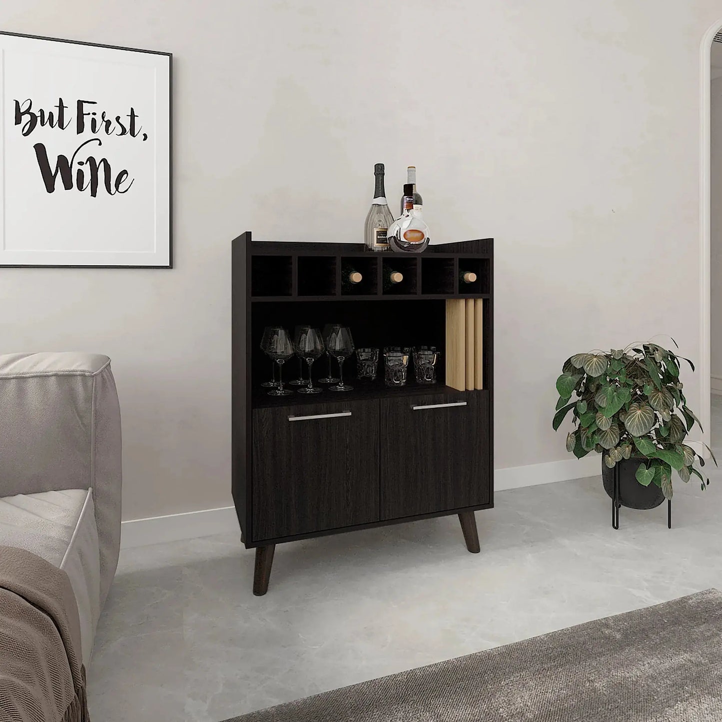 Bar Cabinet with Wine Storage Vance 40" High Bar Cabinet