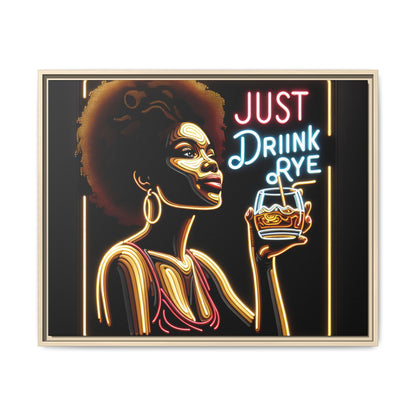 "Just Drink Rye" Framed Canvas Wrap — Whiskey Wall Art - view 14
