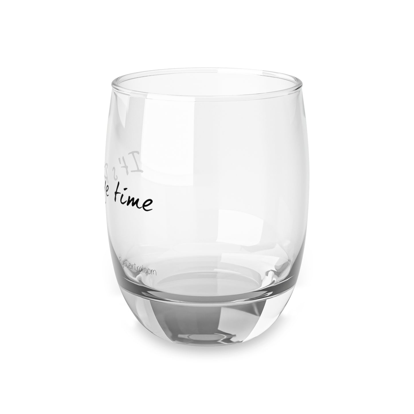 “It’s Rye Time” Humor Whiskey Glass