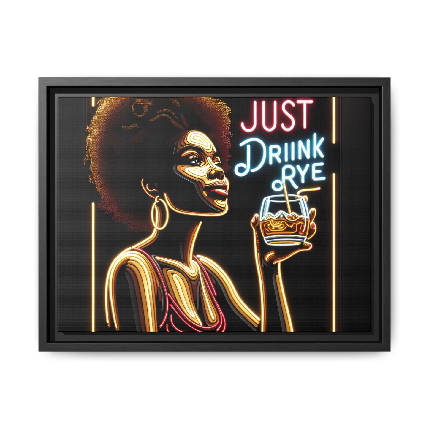 "Just Drink Rye" Framed Canvas Wrap — Whiskey Wall Art - view 19