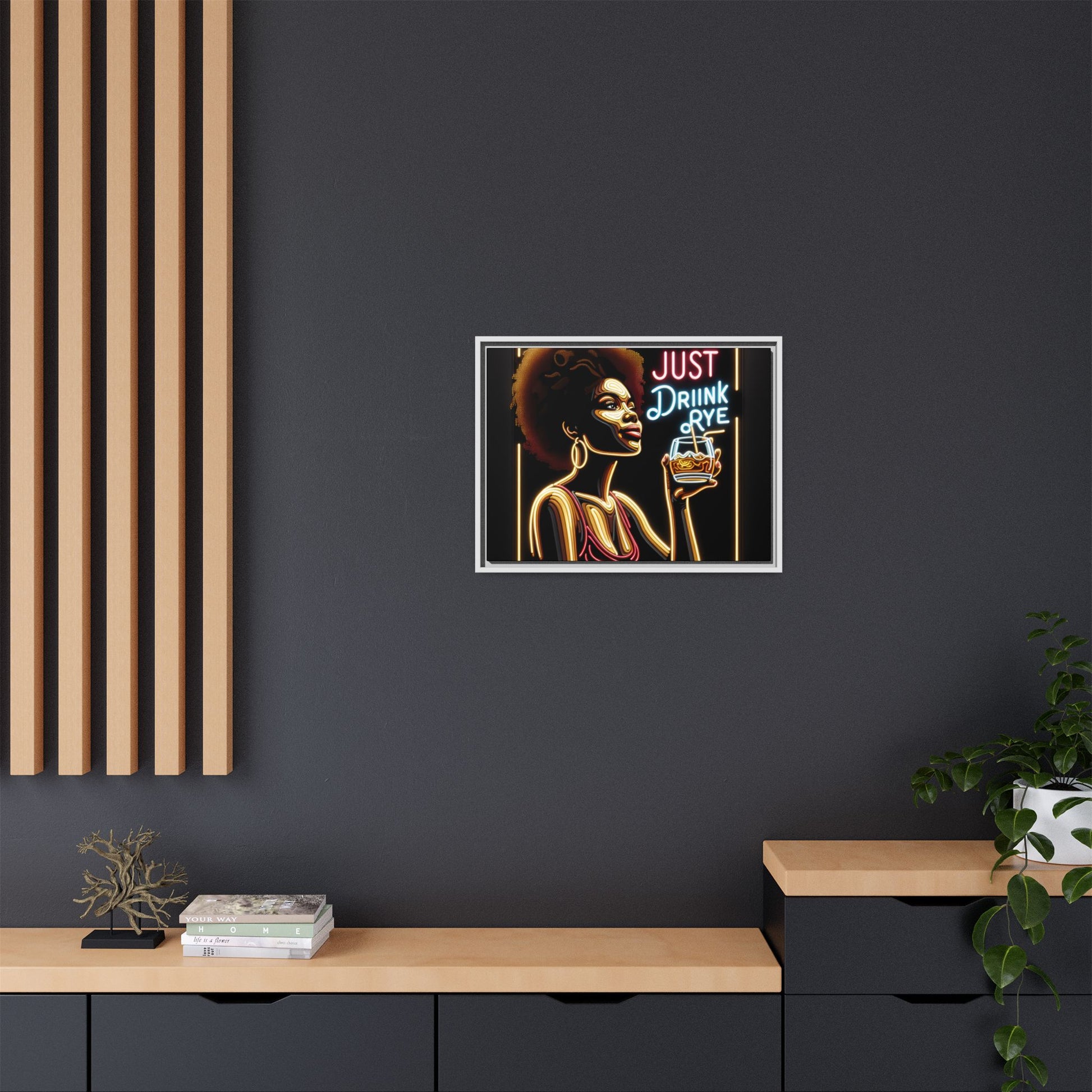 "Just Drink Rye" Framed Canvas Wrap — Whiskey Wall Art - view 50