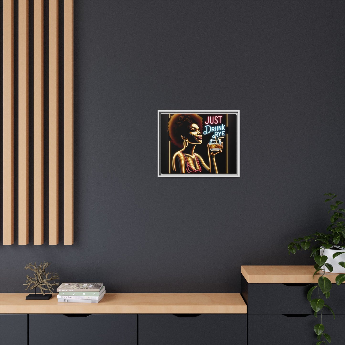 "Just Drink Rye" Framed Canvas Wrap — Whiskey Wall Art - view 35