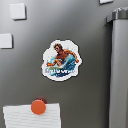 “Rye The Waves” Whiskey Surfer Magnet