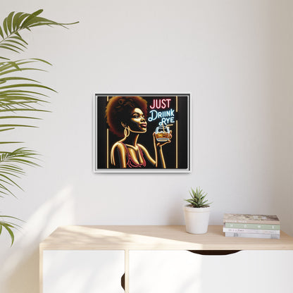 "Just Drink Rye" Framed Canvas Wrap — Whiskey Wall Art - view 34