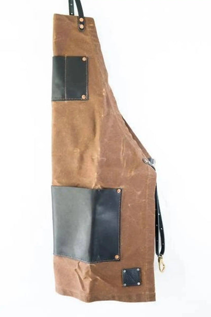 Waxed Canvas and Leather Apron 