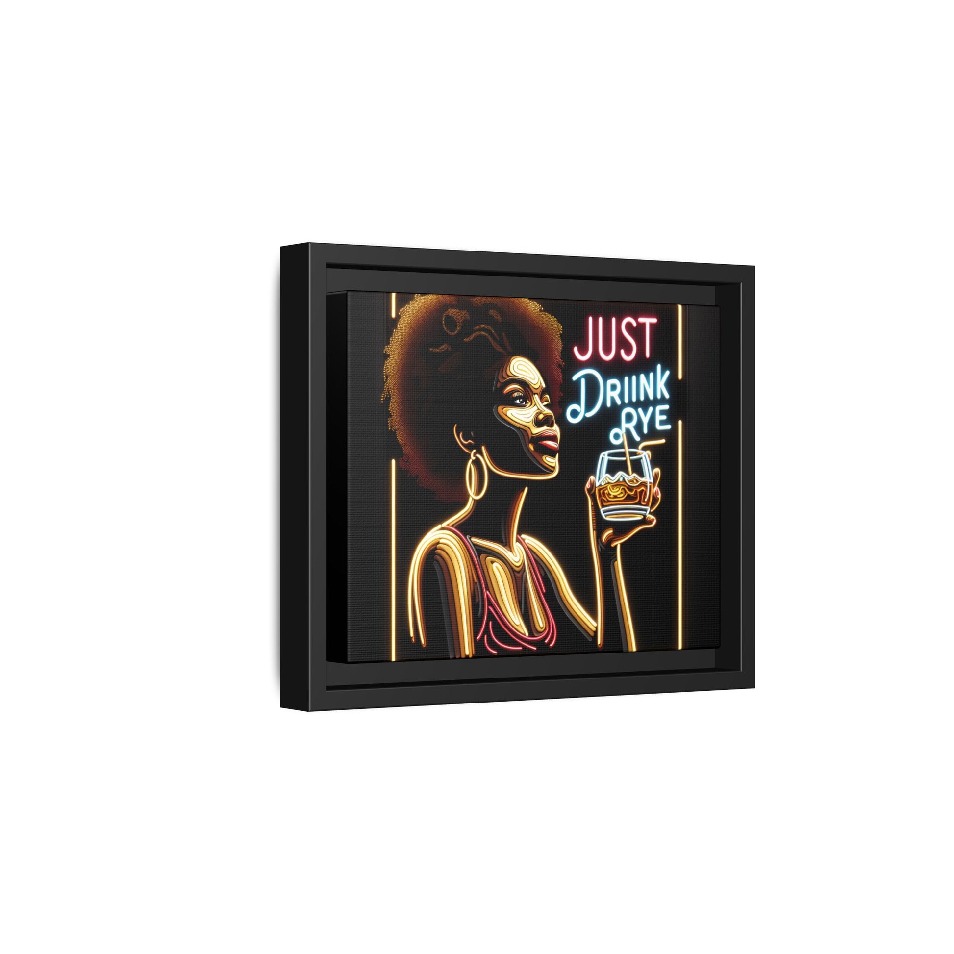 "Just Drink Rye" Framed Canvas Wrap — Whiskey Wall Art - view 24