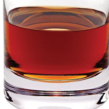 Detailed view of the base of the Mouth Blown European Crystal Decanter 28 Oz highlighting clarity and craftsmanship. Ideal for barware lovers.