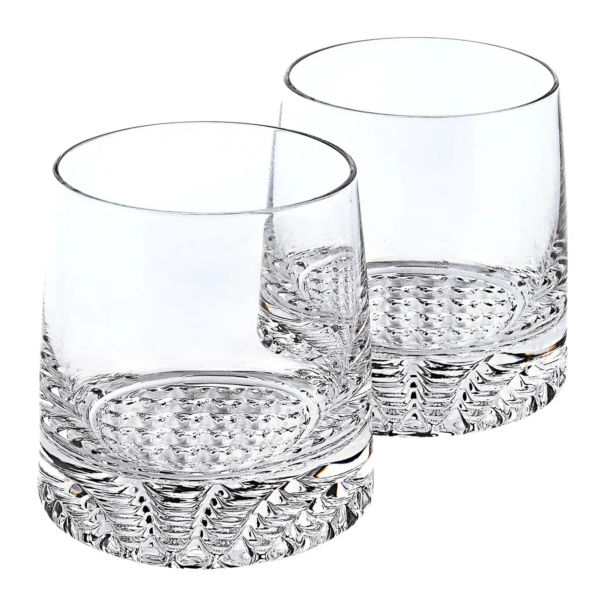 Stylish and durable crystal glasses from the Mouth Blown European Crystal Whiskey Set 4 Pc Rocks Or Dof Set, perfect for home & garden barware.