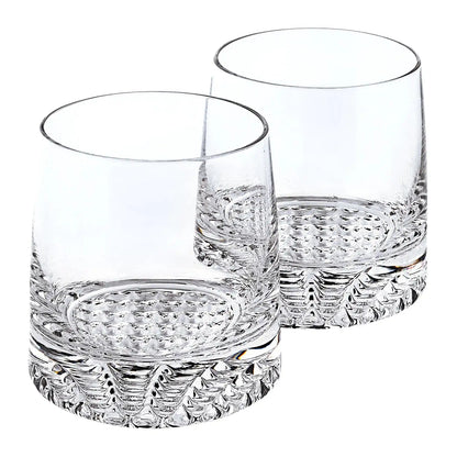 Elegant barware from the Mouth Blown European Crystal Whiskey Set 4 Pc Rocks Or Dof Set, showcasing premium craftsmanship and clarity.
