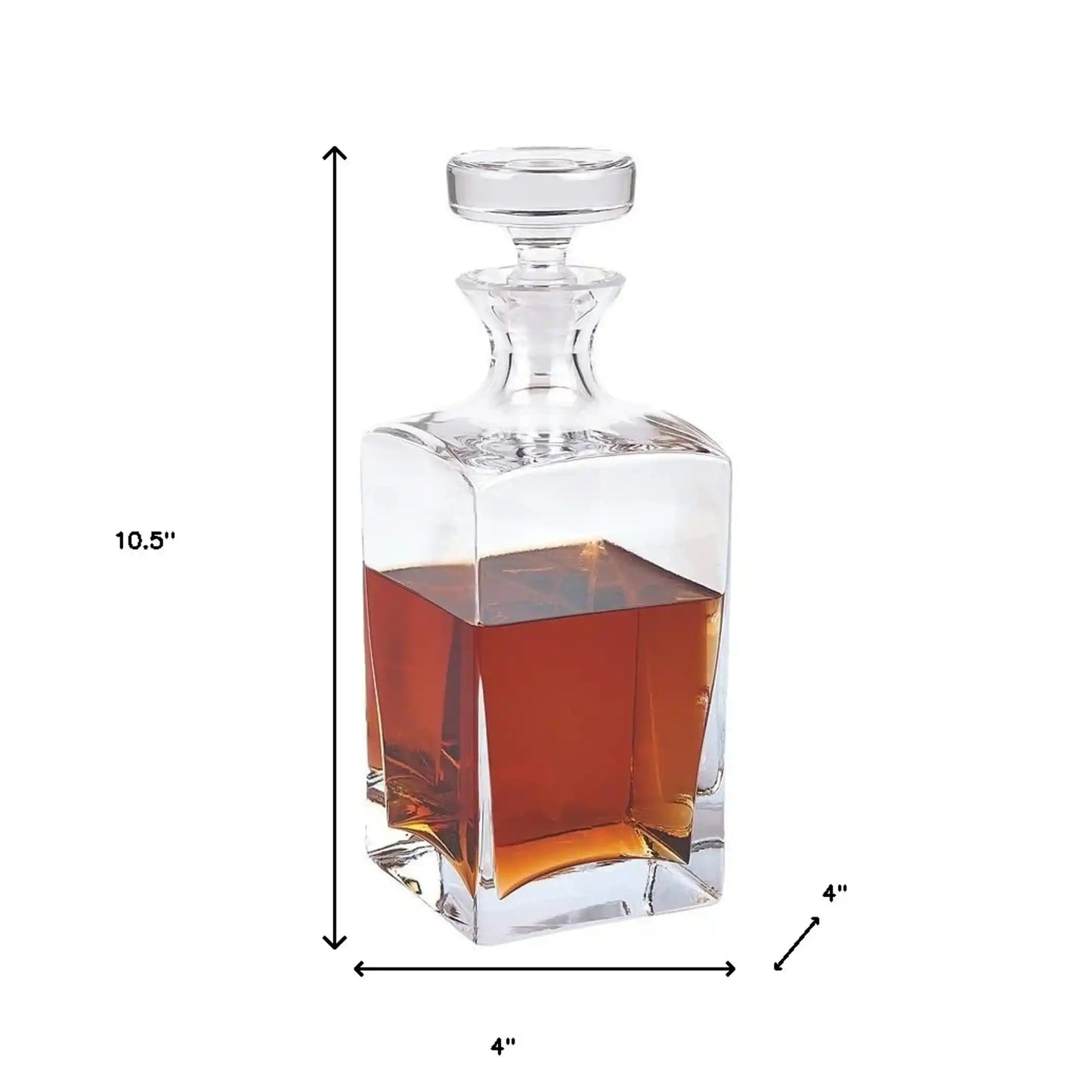 Elegant handcrafted European Crystal Liquor Decanter with lead-free clarity, designed for enhancing whiskey aroma in upscale barware collections.